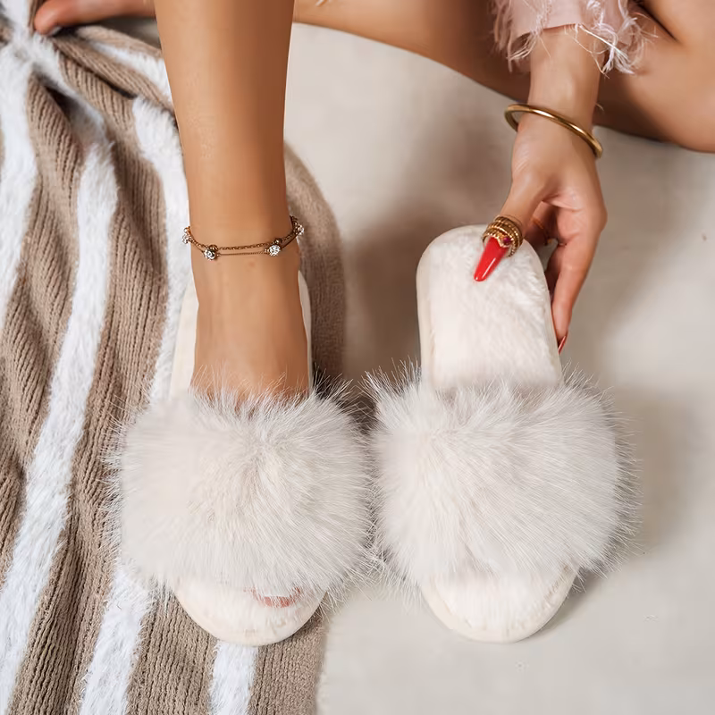 Damenslipper mit Plüschfutter